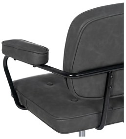 Scaun de birou gri antracit din imitație de piele – Ixia