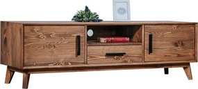 Comodă TV lemn masiv Timeless 1 Sertar 2 Uși 1 Nișă Whisky, 146 × 40 × 48 cm