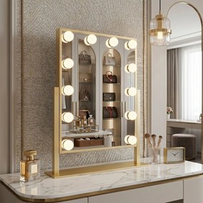 Oglindă LED HOLLYWOOD L.Gold 30x40