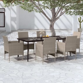 3099321 vidaXL Set de masă pentru grădină, 5 piese, cu perne, bej și negru