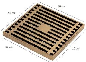 Sifon pardoseala, bronz antichizat 10X10 cm, iesiere pe 40 mm antimiros