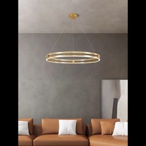 Lustra LED Cu Telecomanda, Elit's, GOLD, Design Minimalist, lumina/rece/calda/neutra intensitate reglabila, 136w