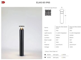 Stalp LED iluminat exterior decorativ IP65 ELIAS 50cm 4000K