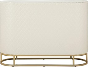 Bufet cu 2 usi si 4 sertare Sharon, Mauro Ferretti, 120x40x85 cm, lemn de pin/MDF/metal, alb/auriu