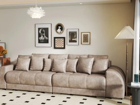 Canapea extensibilă dumonde cu 2 lăzi de depozitare si sezut confortabil din spuma high-density, Verona Tobago Silver 310x100 cm