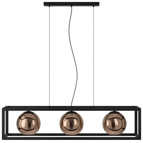 Lustră pe cablu Eglo 390091 CORDOBA 3xE27/40W/230V cupru/negru