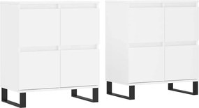 vidaXL Servante, 2 piese, alb, lemn prelucrat