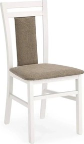 Scaun HUBERT 8, bej/alb, stofa clasica/lemn de fag, 45x51x90 cm