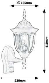 Aplica perete exterior cu senzor de miscare IP43 Milano 7837 RX