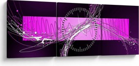Tablou abstract (cu ceas) (90x30 cm)