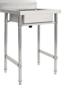 vidaXL Chiuvetă de bucătărie cu un bazin, oțel inoxidabil