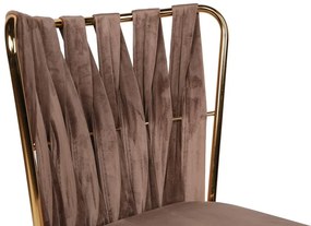 Set de scaune de sufragerie Kusakli Light Brownand Gold, 4 buc., 4 buc