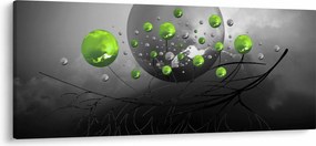 Tabloul cu bile abstracte verzi (120x50 cm)