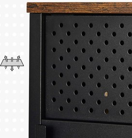 Comoda cu 1 usa Industrial, Songmics, 42.5 x 40 x 76 cm, PAL/otel, negru