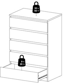 Comodă în culoare naturală cu aspect de lemn de stejar 77x111x50 cm Naia – Tvilum