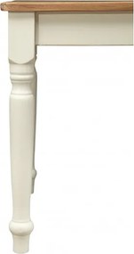 Masa fixa, L140 80 H80 cm, cu sertar, lemn masiv alb antichizat/natur