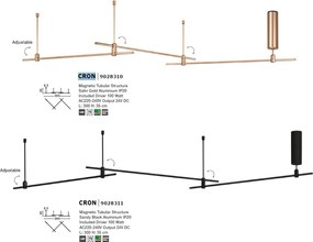 Sistem tubular magnetic-decorativ CRON, negru NVL-9028311