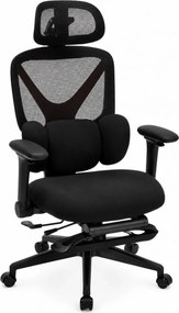 DeluxStar YX-977 NEXOR PRO FOAM SEAT – Scaun Ergonomic cu Suport Lombar 3D, Tetieră 3D, Cotiere 4D, Șezut Glisant, Înclinare 140°, Suport pentru Picioare, Negru