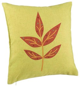 Perna Decorativa, Model Florale Yuko, 40x40 cm, Verde, Husa Detasabila, Burduf