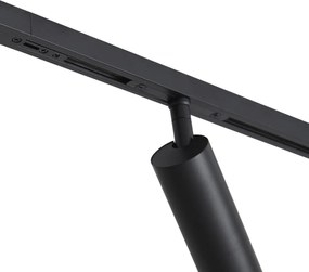 Sistem de iluminat pe șină modern negru cu 2 spoturi și 3 lumini suspendate monofazate - Slimline Uzzy Eira