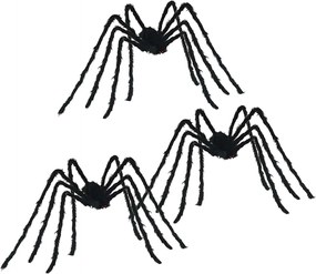 vidaXL Decorațiune Păianjen de Halloween 3 pcs Negru 200 cm