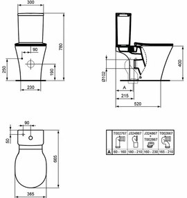 Vas wc pe pardoseala Ideal Standard Connect Air AquaBlade pentru rezervor asezat