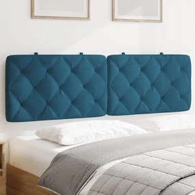 vidaXL Pernă tăblie de pat, albastru, 160 cm, catifea