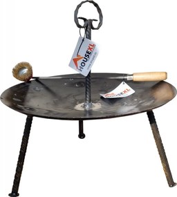 Kit barbecue gratar disc din otel si perie gratar profesionala HouseXL™, Produs in Romania din taler de tractor, Picioare detasabile, Maner rece,
