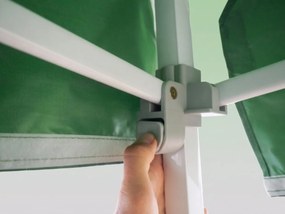 Cort pliabil rapid din oțel, 3 × 3 m, cu acoperiș prelungit, Verde