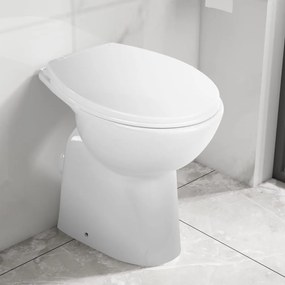Vas WC fara rama, inchidere silentioasa, + 7 cm, alb, ceramica Alb