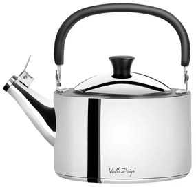 Ceainic din oțel inoxidabil lucios cu capac de presiune Vialli Design Diamante, 1,5 l