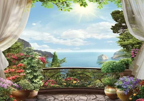 Fototapet - privie din balcon (152,5x104 cm), în 8 de alte dimensiuni noi