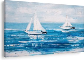 Tablou - Pictură yacht pe mare (90x60 cm)