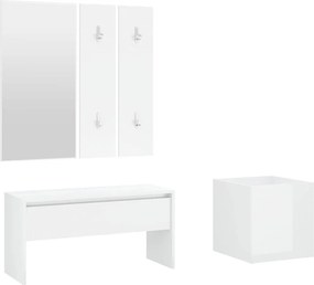 vidaXL Set de mobilier pentru hol, alb extralucios, lemn prelucrat