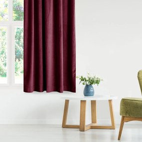Draperie burgundy dimout (semi-opacă) din catifea 140x270 cm Eyelets – Restilo