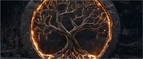 Tablou – Arborele vieții în lavă I. (120x50 cm)