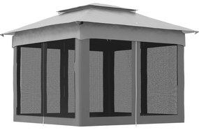 Outsunny Tonelă Barnum de Grădină Pop-up Extensibil Oțel Poliester impermeabilizat Anti UV plase de țânțari și Sac de Transport | Aosom Romania