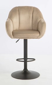 HR2055W Scaun Latte din Catifea cu Bază Neagră