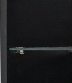 Vitrină lucioasă cu iluminare LED, 1 raft de sticlă, 45x35x160 cm, Negru