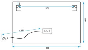 Oglinda LED P10407 Crom 80x60cm, Rea