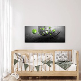 Tabloul cu bile abstracte verzi (120x50 cm)