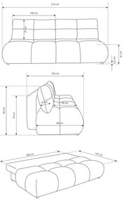 Canapea extensibilă 3 locuri cu spațiu de depozitare NUORO, verde