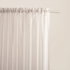 Perdea moale bej Flavia cu volane pe o bandă 140 x 250 cm