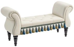 HOMCOM Bancă de Așteptare, Sitzbank, Design Vintage, până la 150 kg, 117x40x58 cm, Bej | Aosom Romania