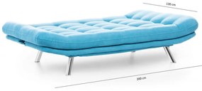 Canapea Extensibilă cu 3 Locuri Misa Sofabed, Turquoise