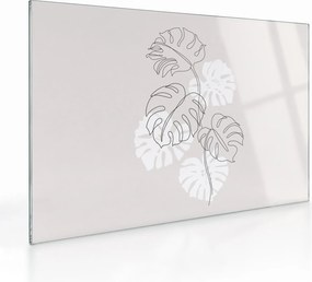 Tablou pe sticlă - Linia de artă monstera N⁰3 (70x50 cm)
