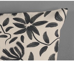 Lenjerie de pat neagră-bej din bumbac pentru pat de o persoană, extinsă 140x220 cm Emilia – Good Morning