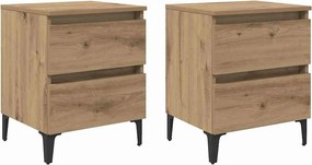 vidaXL Dulap de noapte 2 pcs stejar artizanal 40 x 35 x 50 cm
