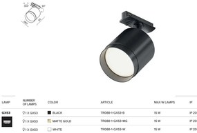 Accesoriu, Spot pentru sinele monofazate Unity, Polar auriu mat
