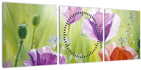 Tablou - Maci (cu ceas) (90x30 cm)